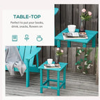 Table d'appoint de patio Outsunny, table d'appoint carrée d'extérieur, table à thé en plastique HDPE pour chaise Adirondack, cour arrière ou pelouse