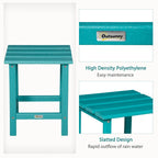 Table d'appoint de patio Outsunny, table d'appoint carrée d'extérieur, table à thé en plastique HDPE pour chaise Adirondack, cour arrière ou pelouse