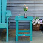 Table d'appoint de patio Outsunny, table d'appoint carrée d'extérieur, table à thé en plastique HDPE pour chaise Adirondack, cour arrière ou pelouse