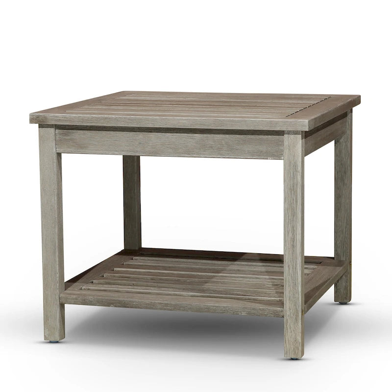 DTY Outdoor Living Longs Peak Eucalyptus 2-Shelf Side Table, Natural Oil