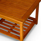Table d'appoint à 2 étagères DTY Outdoor Living Longs Peak en eucalyptus, huile naturelle