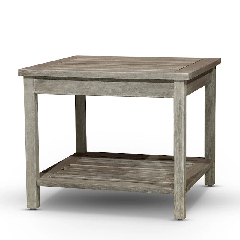Table d'appoint à 2 étagères DTY Outdoor Living Longs Peak en eucalyptus, huile naturelle