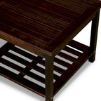 Table d'appoint à 2 étagères DTY Outdoor Living Longs Peak en eucalyptus, huile naturelle