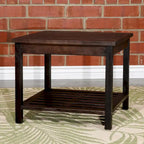 Table d'appoint à 2 étagères DTY Outdoor Living Longs Peak en eucalyptus, huile naturelle
