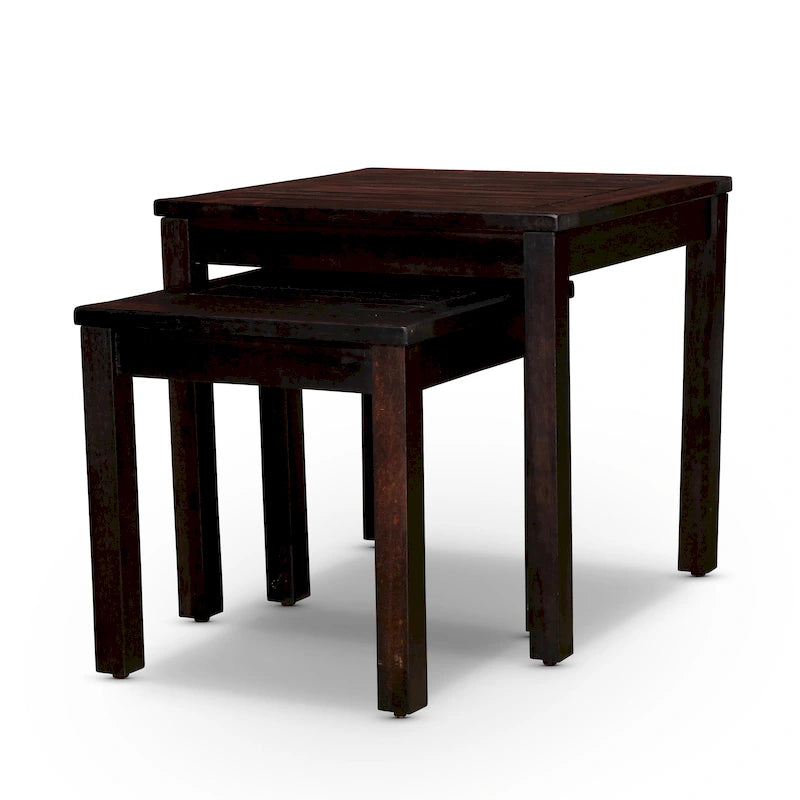DTY Outdoor Living Lot de 2 tables gigognes Eucalyptus Longs Peak, Huile naturelle
