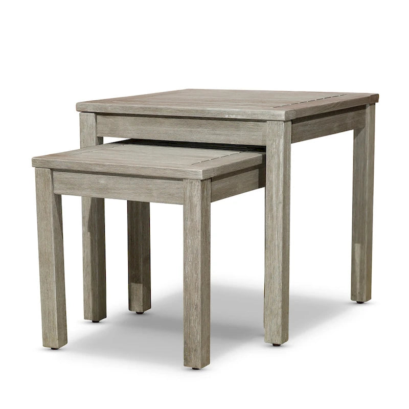DTY Outdoor Living Lot de 2 tables gigognes Eucalyptus Longs Peak, Huile naturelle