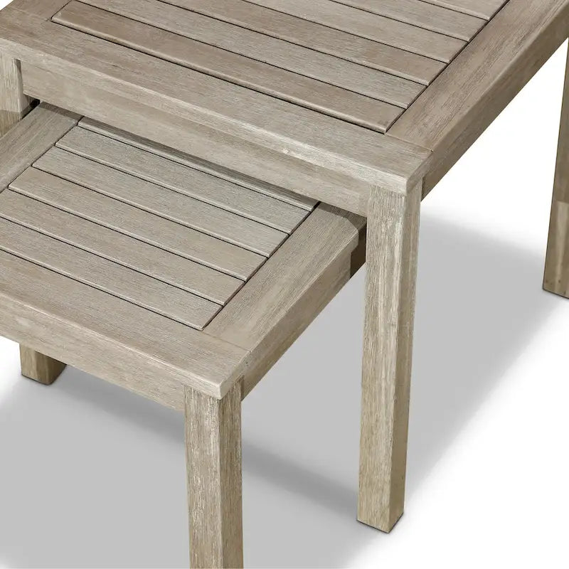 DTY Outdoor Living Lot de 2 tables gigognes Eucalyptus Longs Peak, Huile naturelle