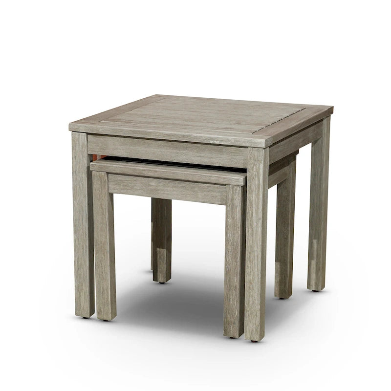 DTY Outdoor Living Lot de 2 tables gigognes Eucalyptus Longs Peak, Huile naturelle