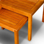 DTY Outdoor Living Lot de 2 tables gigognes Eucalyptus Longs Peak, Huile naturelle