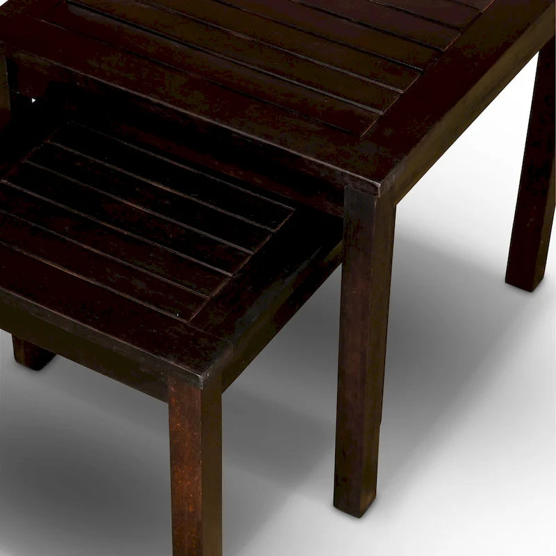 DTY Outdoor Living Lot de 2 tables gigognes Eucalyptus Longs Peak, Huile naturelle