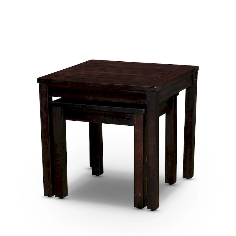 DTY Outdoor Living Lot de 2 tables gigognes Eucalyptus Longs Peak, Huile naturelle
