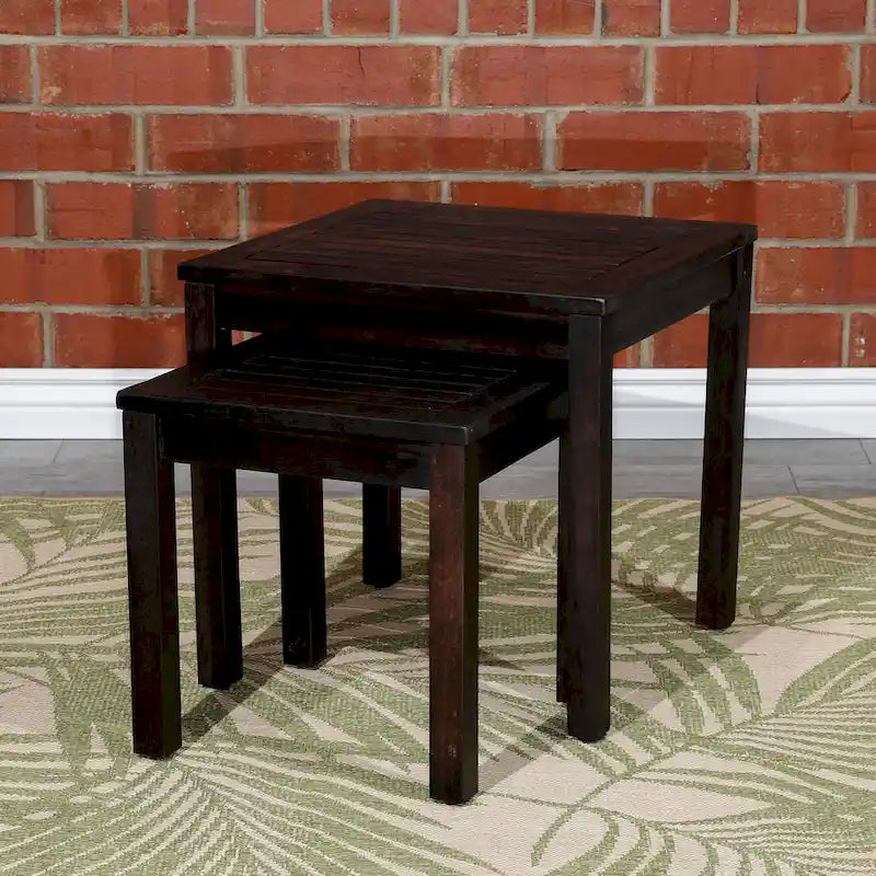 DTY Outdoor Living Lot de 2 tables gigognes Eucalyptus Longs Peak, Huile naturelle
