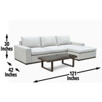 Ensemble de 3 chaises longues d'extérieur Watson