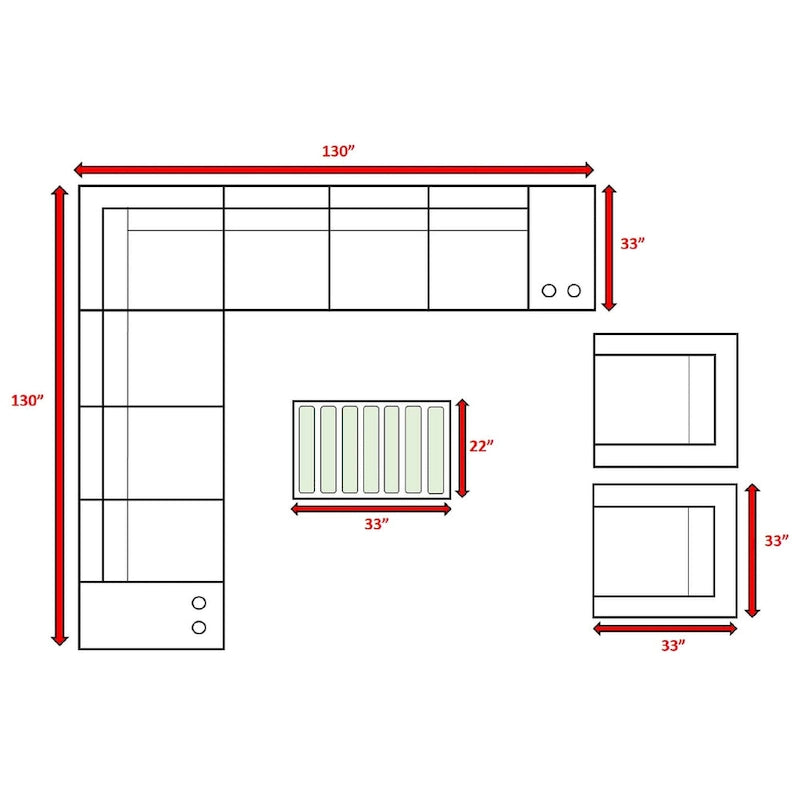 Ensemble de sièges modulaires 12 pièces LSI