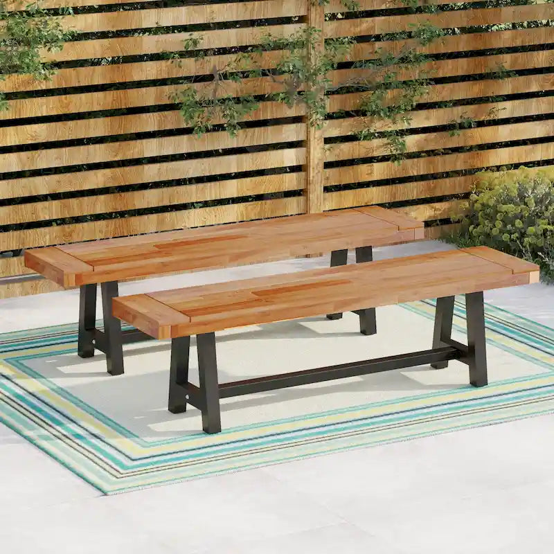 MAISON ARTS Bancs de Jardin en Bois 2 Pièces, 2 Bancs en Bois