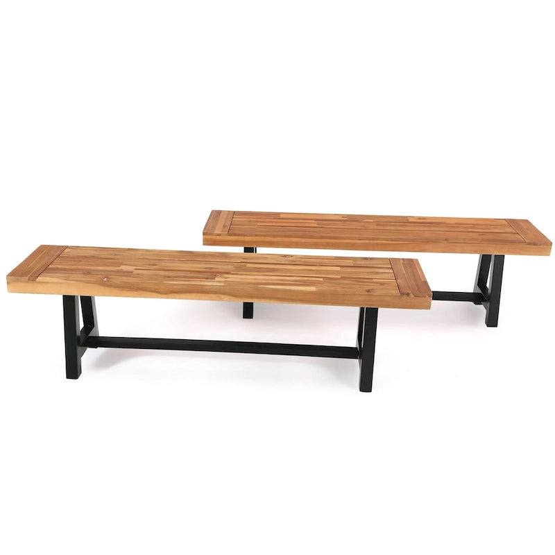 MAISON ARTS Bancs de Jardin en Bois 2 Pièces, 2 Bancs en Bois