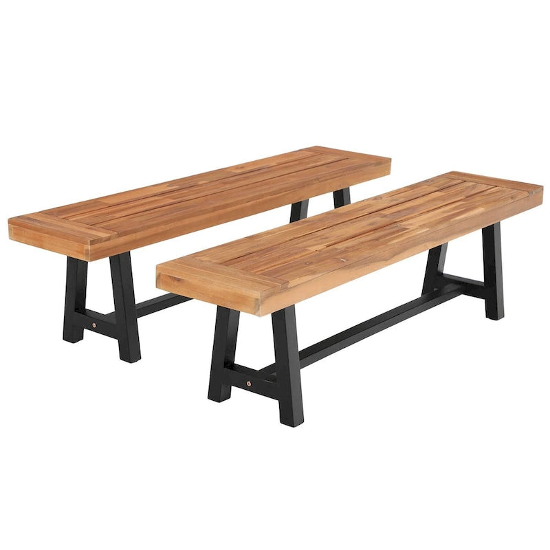 MAISON ARTS Bancs de Jardin en Bois 2 Pièces, 2 Bancs en Bois