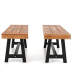 MAISON ARTS Bancs de Jardin en Bois 2 Pièces, 2 Bancs en Bois
