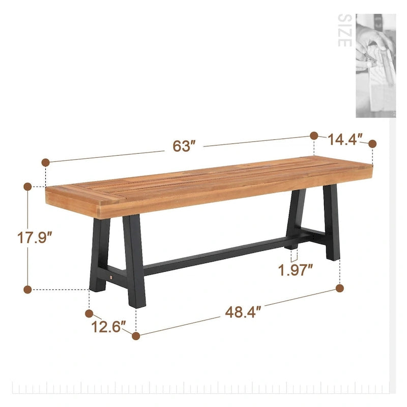 MAISON ARTS Bancs de Jardin en Bois 2 Pièces, 2 Bancs en Bois