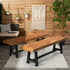 MAISON ARTS Bancs de Jardin en Bois 2 Pièces, 2 Bancs en Bois
