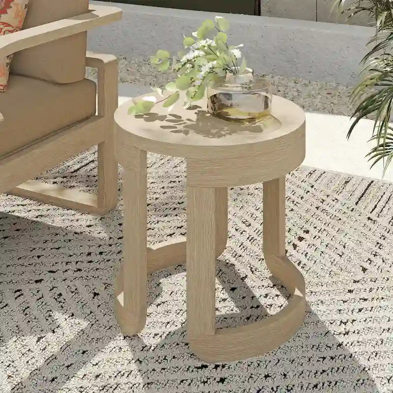 Corvus Manati Round 20-Inch Acacia Wood Coffee Table