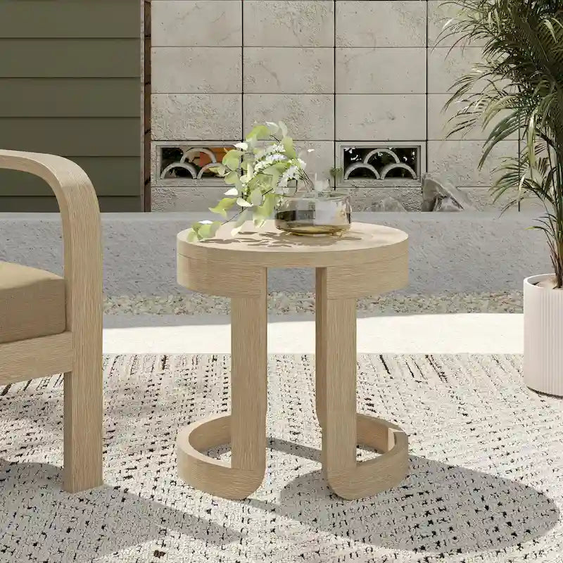 Table basse Corvus Manati ronde 20 pouces en bois d'acacia