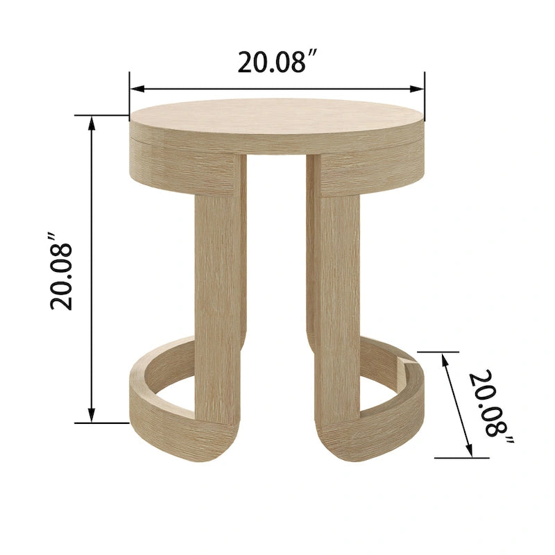 Table basse Corvus Manati ronde 20 pouces en bois d'acacia