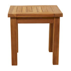Teak Wood Slatted Outdoor Accent Table - Brown - Roche River Decor - 18Wx19Lx18H