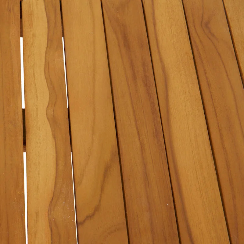 Table d'appoint d'extérieur à lattes en bois de teck - Marron - Roche River Decor - 45,7Lx48,3Px45,7H cm