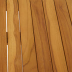 Table d'appoint d'extérieur à lattes en bois de teck - Marron - Roche River Decor - 45,7Lx48,3Px45,7H cm