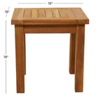 Table d'appoint d'extérieur à lattes en bois de teck - Marron - Roche River Decor - 45,7Lx48,3Px45,7H cm