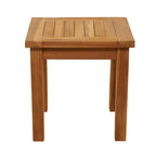 Table d'appoint d'extérieur à lattes en bois de teck - Marron - Roche River Decor - 45,7Lx48,3Px45,7H cm