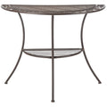 SAFAVIEH Outdoor Jaquelin Table d'appoint victorienne à 2 niveaux en fer – 39 L x 21 P x 32 H – 39Lx21Px32H