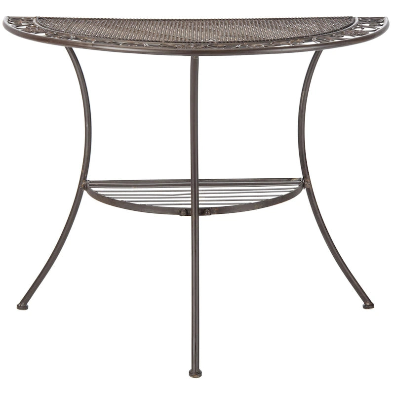 SAFAVIEH Outdoor Jaquelin Table d'appoint victorienne à 2 niveaux en fer – 39 L x 21 P x 32 H – 39Lx21Px32H