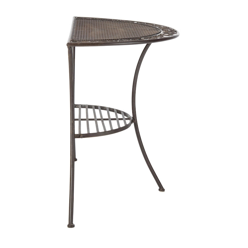 SAFAVIEH Outdoor Jaquelin Table d'appoint victorienne à 2 niveaux en fer – 39 L x 21 P x 32 H – 39Lx21Px32H
