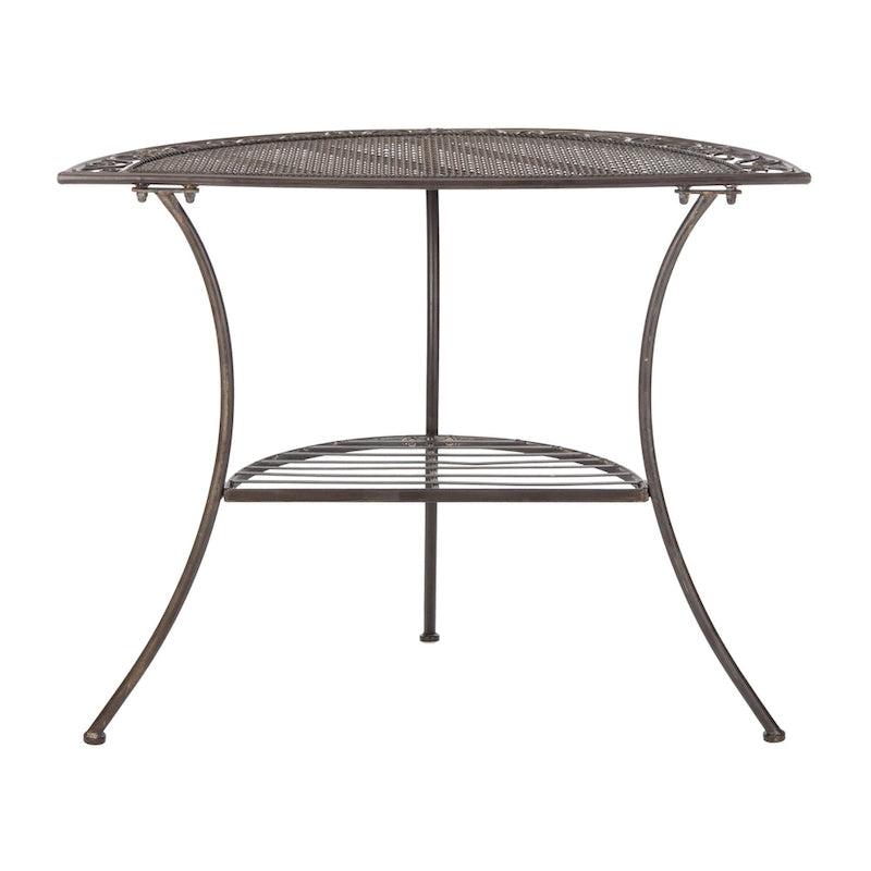 SAFAVIEH Outdoor Jaquelin Table d'appoint victorienne à 2 niveaux en fer – 39 L x 21 P x 32 H – 39Lx21Px32H