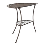 SAFAVIEH Outdoor Jaquelin Table d'appoint victorienne à 2 niveaux en fer – 39 L x 21 P x 32 H – 39Lx21Px32H