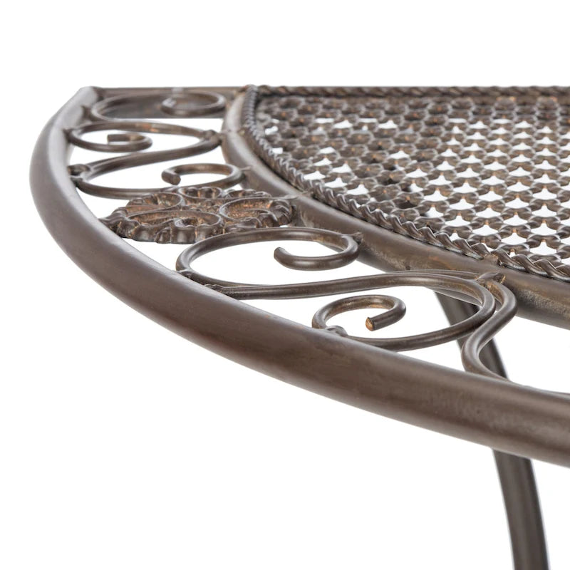 SAFAVIEH Outdoor Jaquelin Table d'appoint victorienne à 2 niveaux en fer – 39 L x 21 P x 32 H – 39Lx21Px32H
