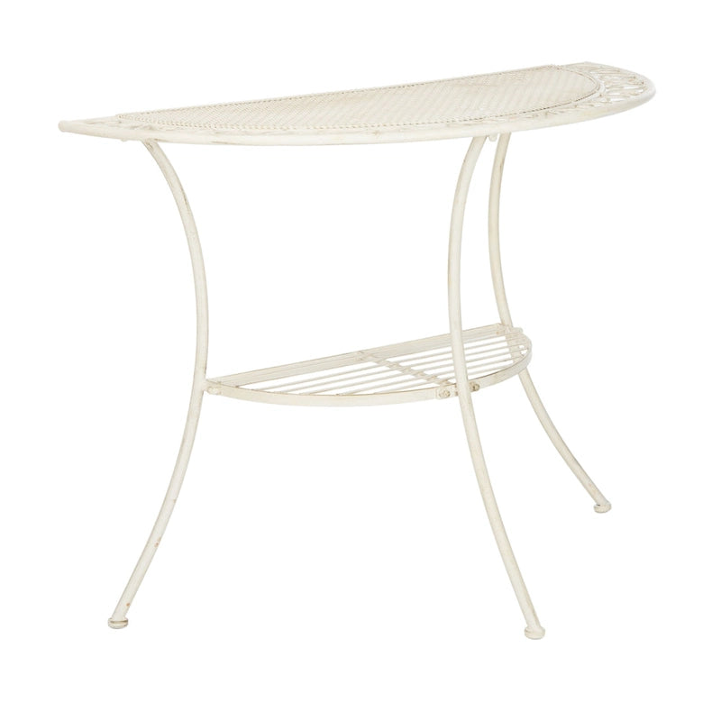 SAFAVIEH Outdoor Jaquelin Table d'appoint victorienne à 2 niveaux en fer – 39 L x 21 P x 32 H – 39Lx21Px32H