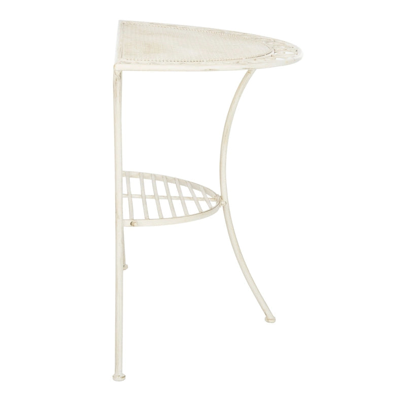 SAFAVIEH Outdoor Jaquelin Table d'appoint victorienne à 2 niveaux en fer – 39 L x 21 P x 32 H – 39Lx21Px32H