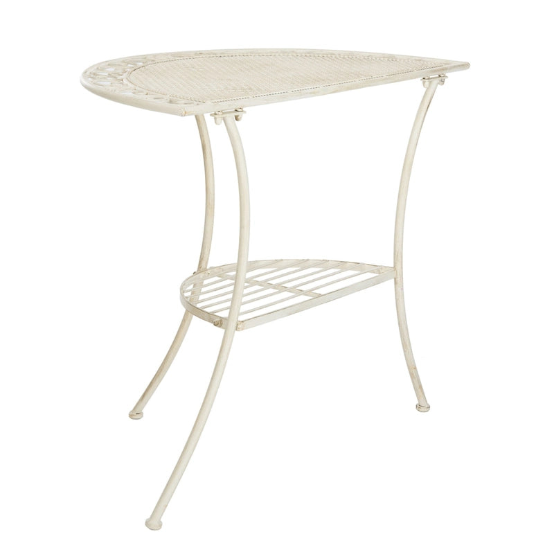SAFAVIEH Outdoor Jaquelin Table d'appoint victorienne à 2 niveaux en fer – 39 L x 21 P x 32 H – 39Lx21Px32H