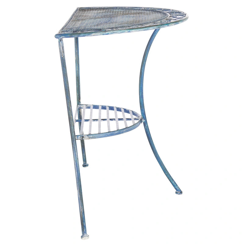 SAFAVIEH Outdoor Jaquelin Table d'appoint victorienne à 2 niveaux en fer – 39 L x 21 P x 32 H – 39Lx21Px32H