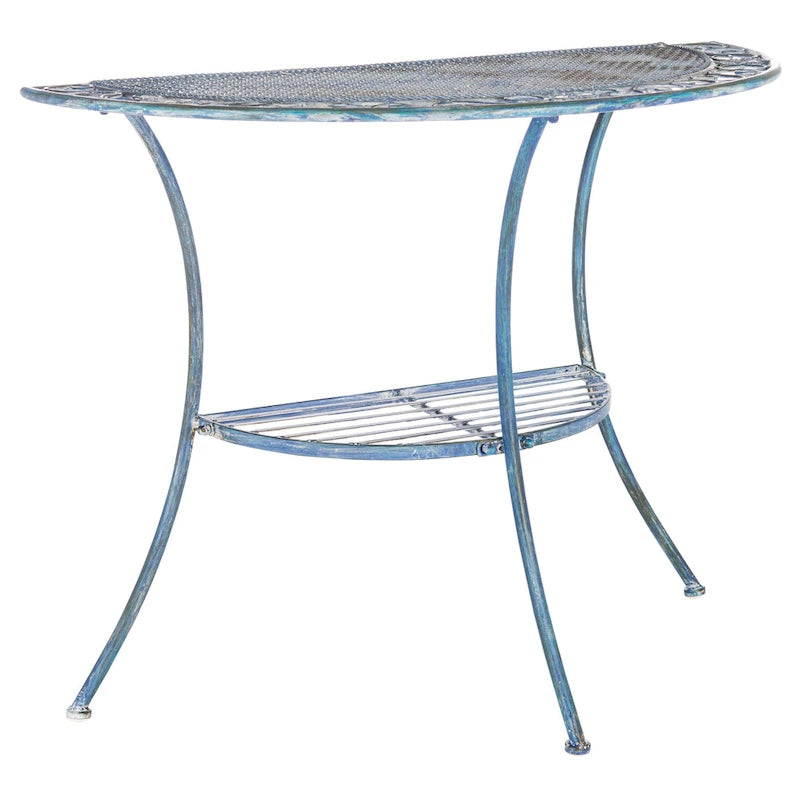 SAFAVIEH Outdoor Jaquelin Table d'appoint victorienne à 2 niveaux en fer – 39 L x 21 P x 32 H – 39Lx21Px32H
