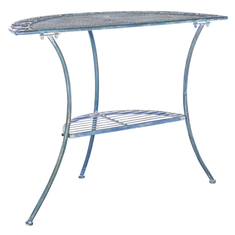 SAFAVIEH Outdoor Jaquelin Table d'appoint victorienne à 2 niveaux en fer – 39 L x 21 P x 32 H – 39Lx21Px32H