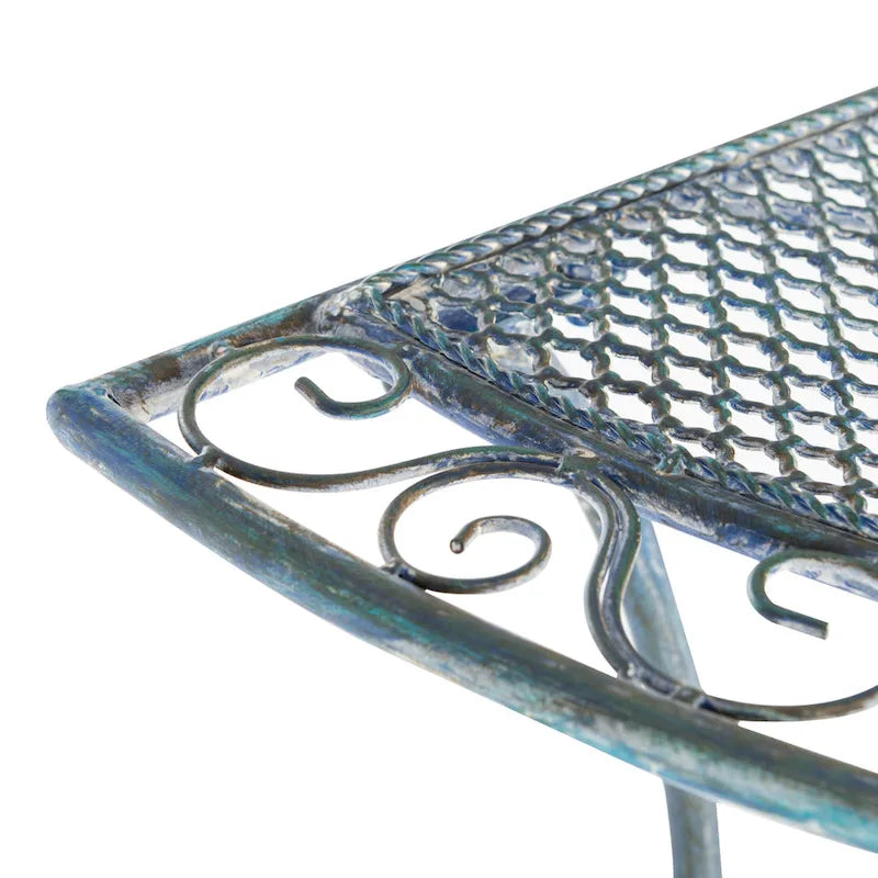 SAFAVIEH Outdoor Jaquelin Table d'appoint victorienne à 2 niveaux en fer – 39 L x 21 P x 32 H – 39Lx21Px32H
