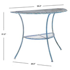 SAFAVIEH Outdoor Jaquelin Table d'appoint victorienne à 2 niveaux en fer – 39 L x 21 P x 32 H – 39Lx21Px32H
