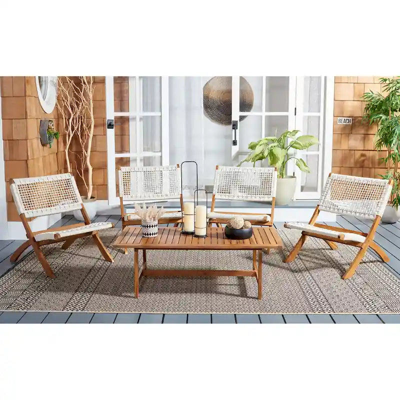 SAFAVIEH Ensemble café Almine 5 pièces en bois d'acacia – 24Px45Lx28H