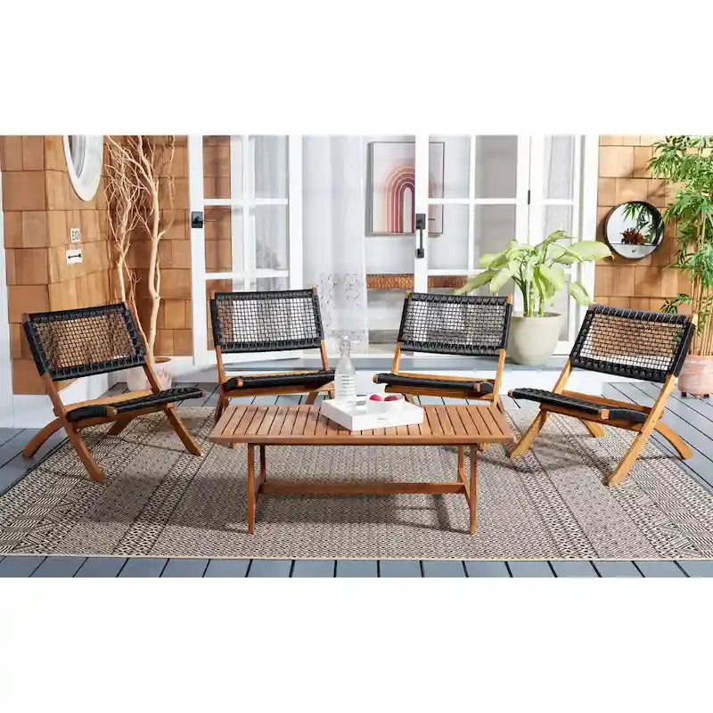 SAFAVIEH Ensemble café Almine 5 pièces en bois d'acacia – 24Px45Lx28H