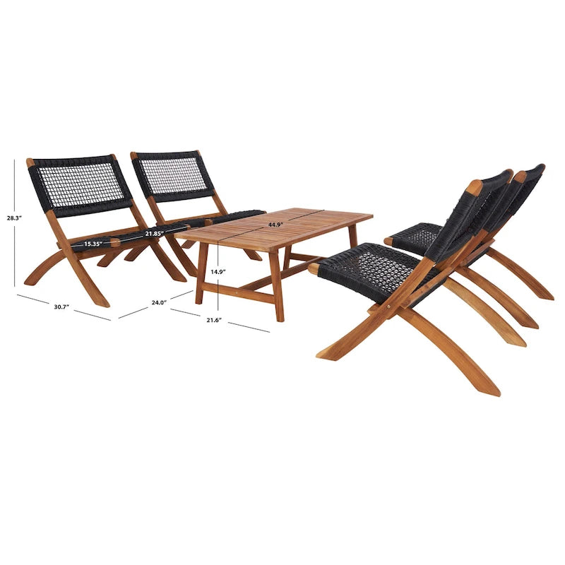SAFAVIEH Ensemble café Almine 5 pièces en bois d'acacia – 24Px45Lx28H