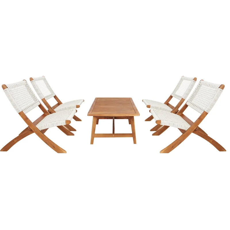 SAFAVIEH Ensemble café Almine 5 pièces en bois d'acacia – 24Px45Lx28H